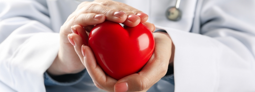 Doctor con figura de corazón en la mano