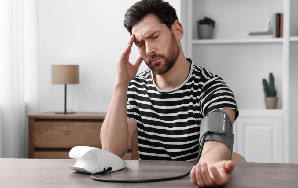 Hombre con dolor de cabeza