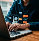 Persona usando un notebook