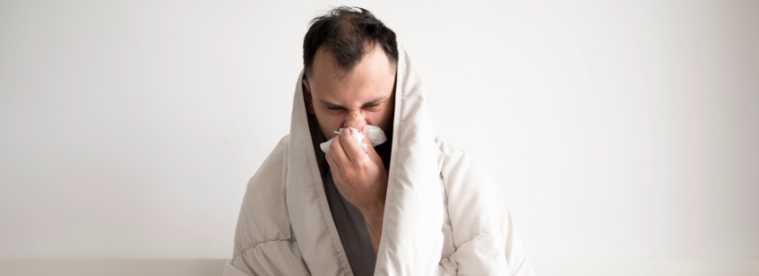 Hombre resfriado
